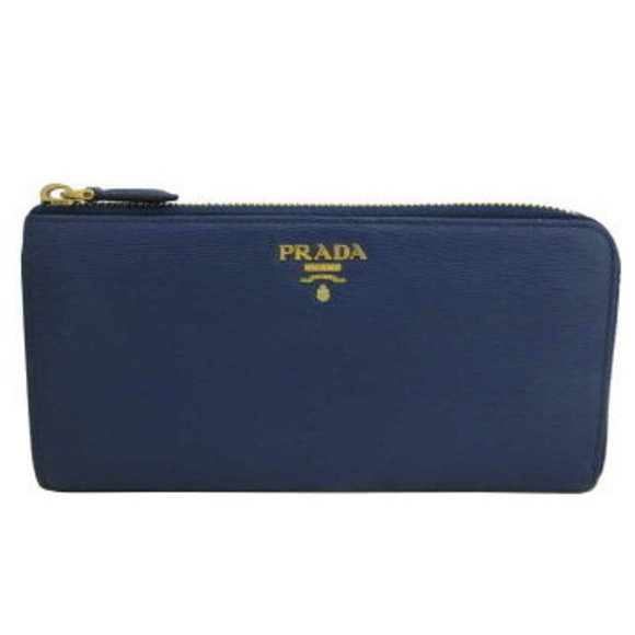 Prada Wallet Blue Leather Long Zipper - Picture 1 of 3